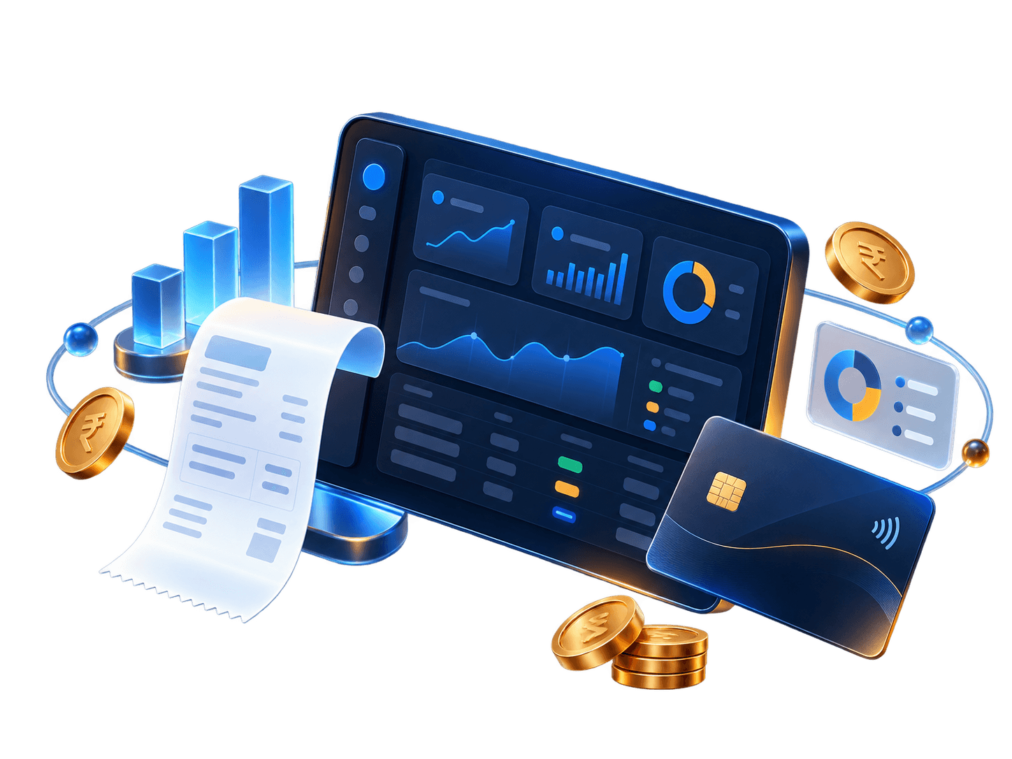 BillX billing dashboard with invoice, payment card and analytics